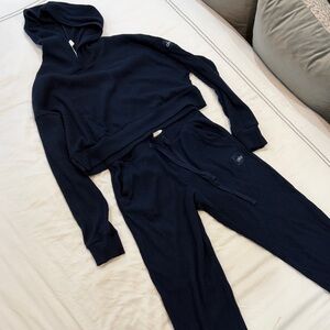 ALO Yoga Charcoal Ribbed Lounge Set